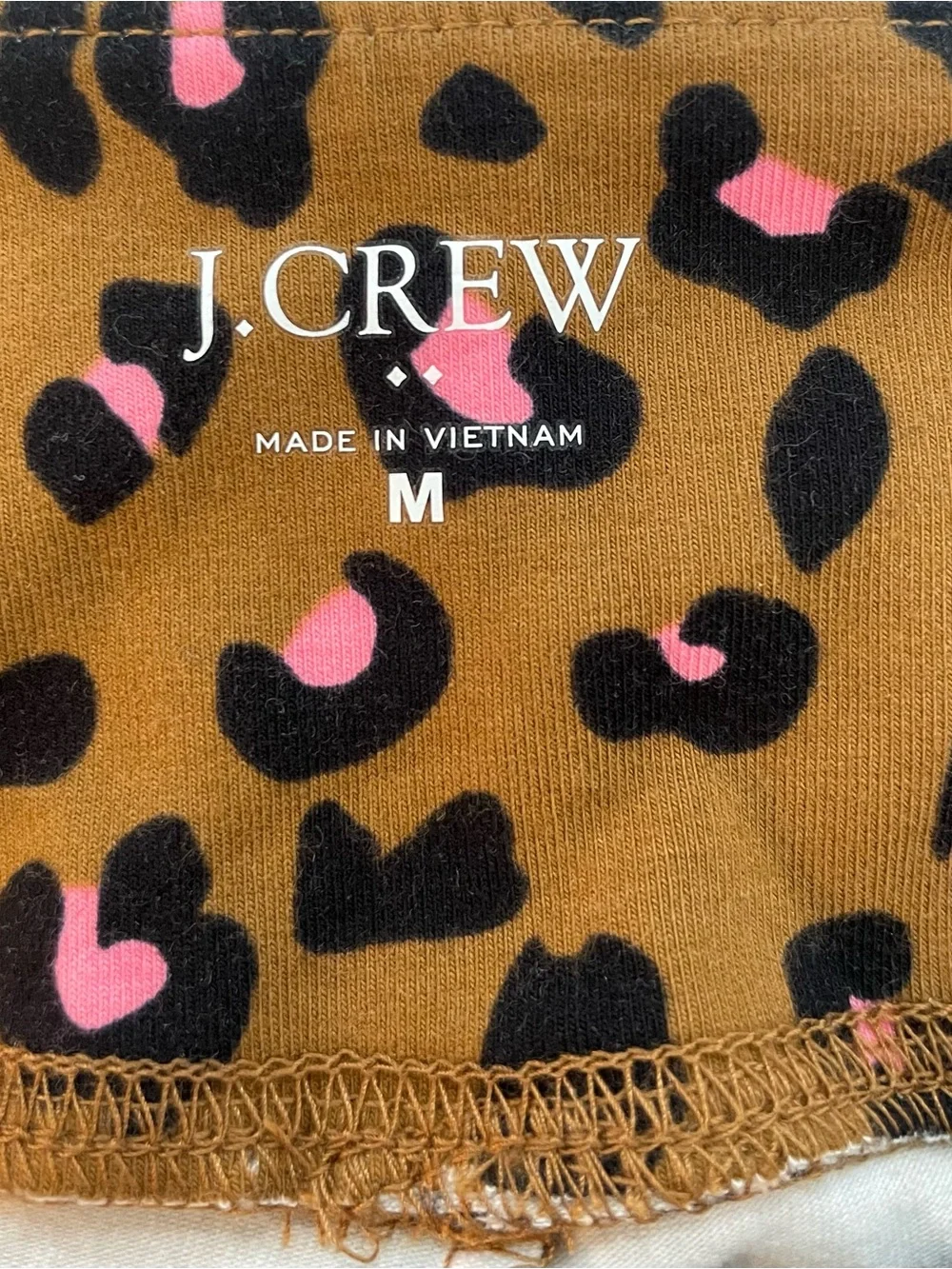 Women’s J.Crew Leopard Print Leggings Brown Black Pink Accents SZ Med